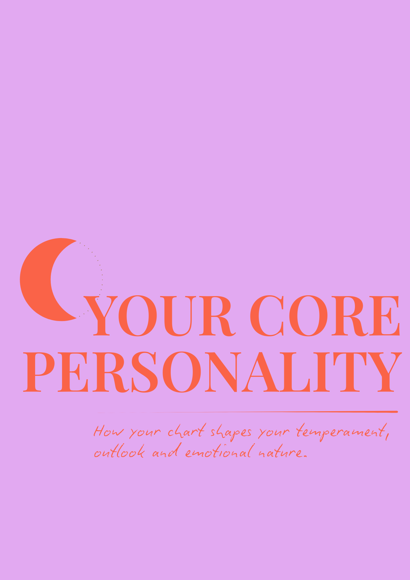 Personalised Vedic astrology reading digital booklet chapter cover with 'Your Core Personality' text on a pink background
