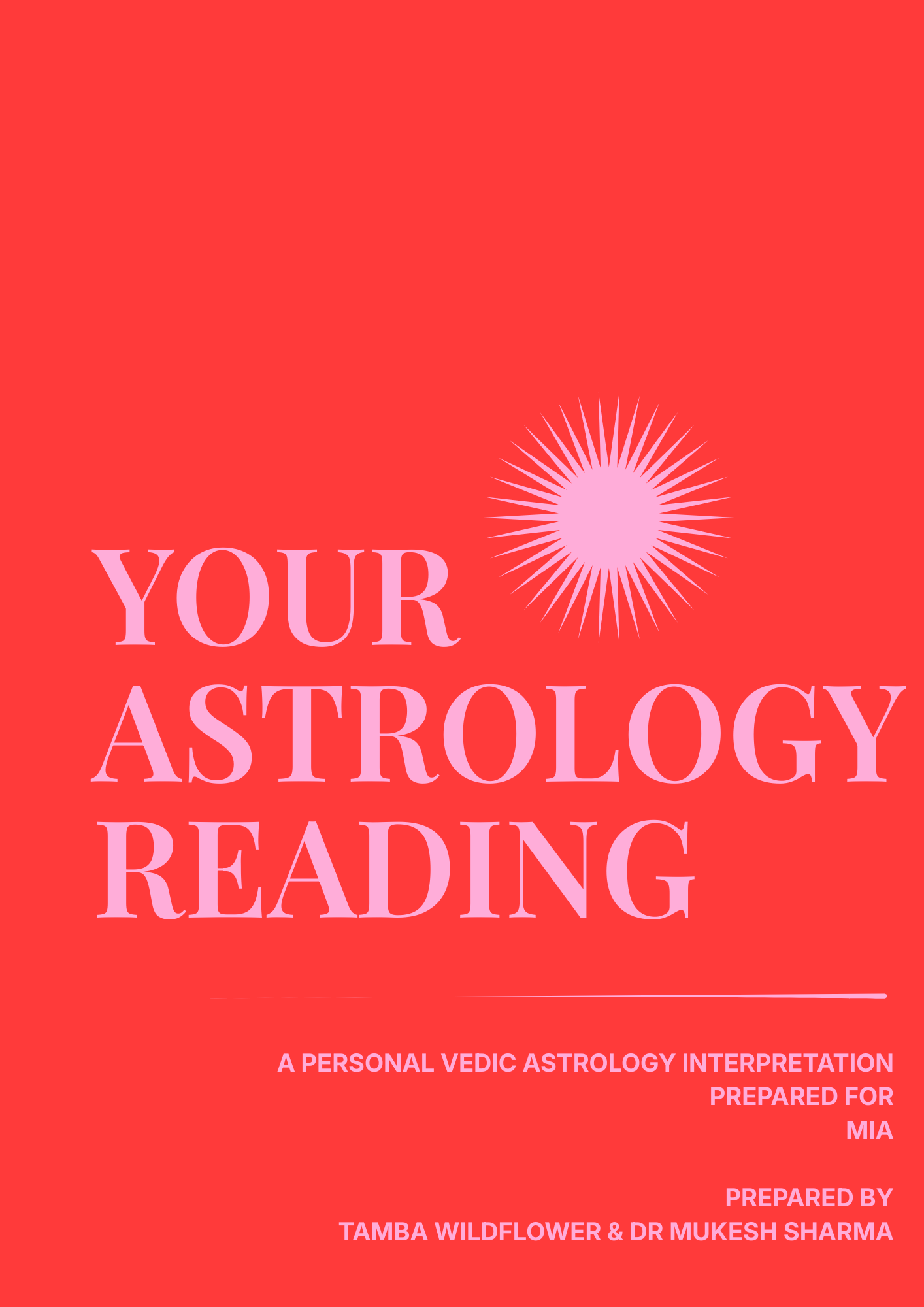 Personalised Vedic astrology reading digital booklet