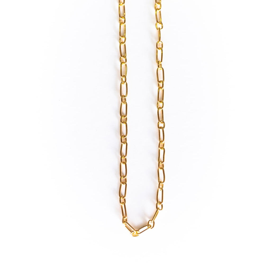 Sadie medium link gold chain.