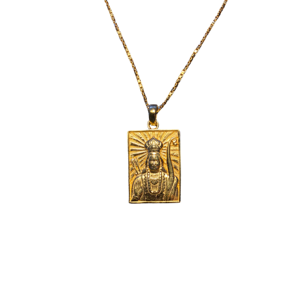 Rama Unisex Gold Pendant Necklace.